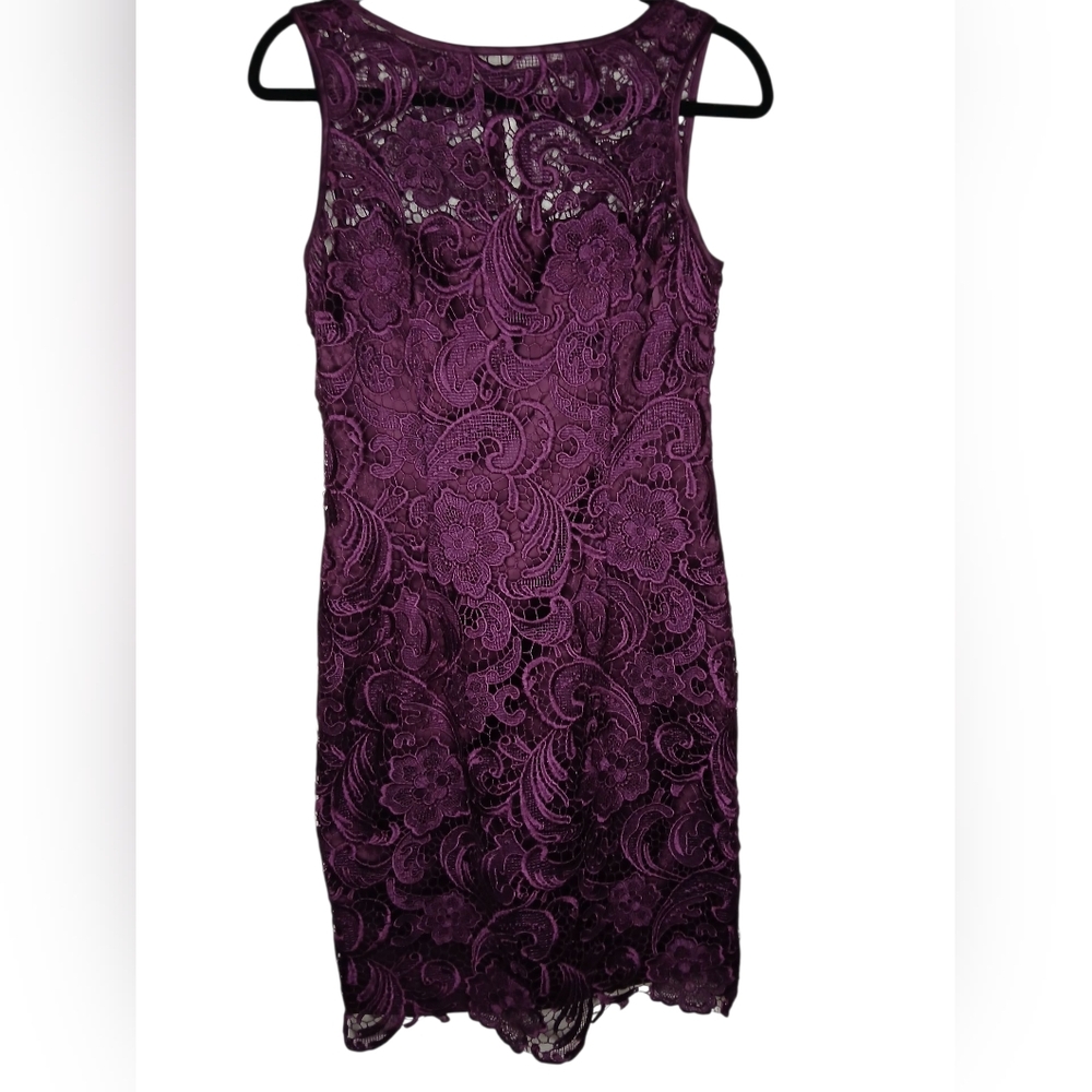 Elegant Purple Lace Dress